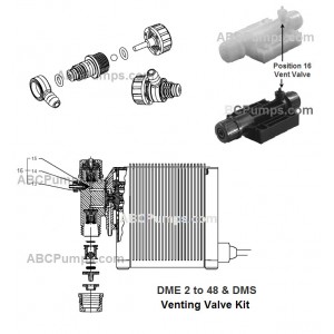 Kit, venting valve DME1-2/DMS PP/E/C (Includes venting valve only)