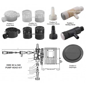 Pump Head Kit, DME60, PV/V/C, Spring-loaded, NPT